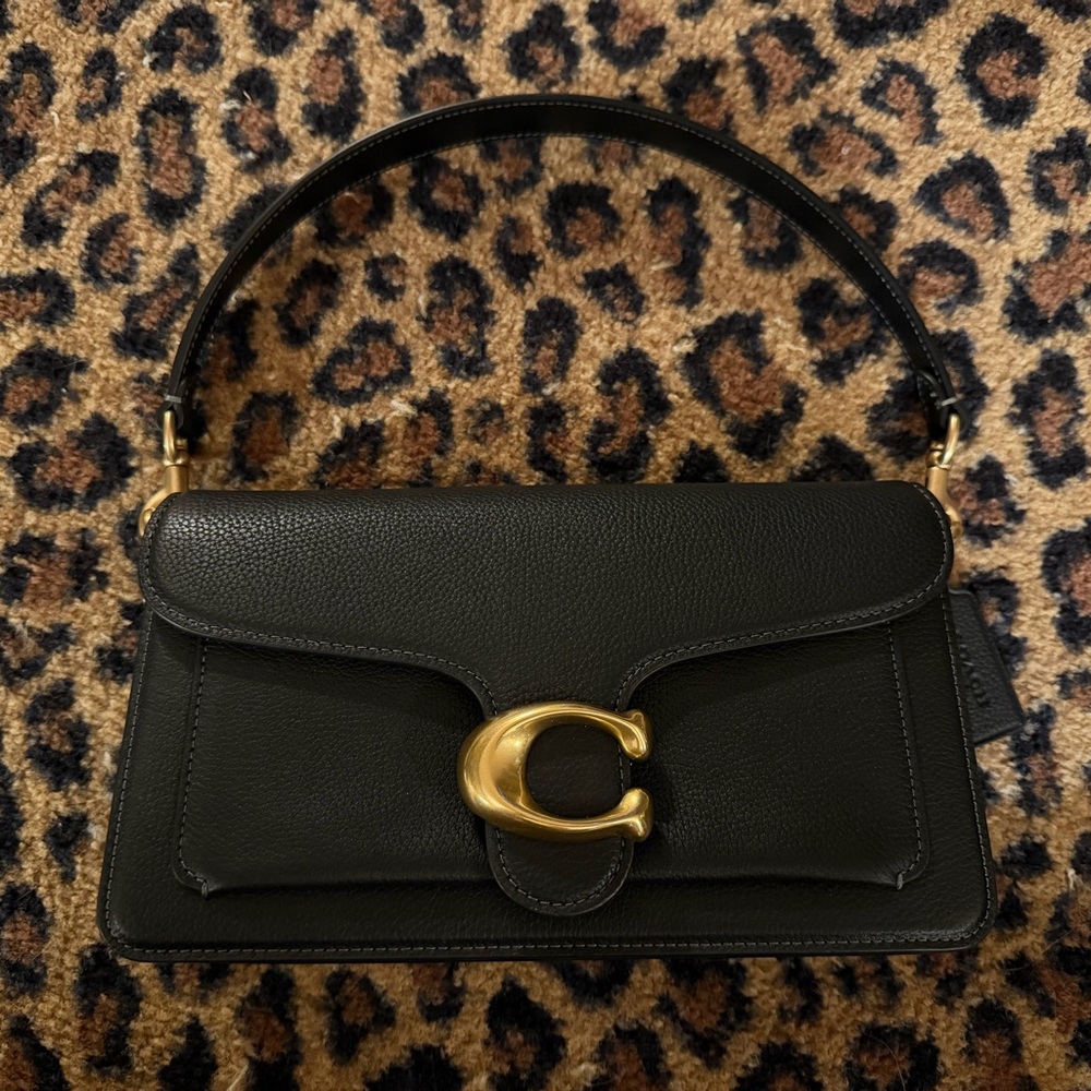 Coach Tabby 26 Black Leather Handbag with Gold Accent